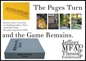 Jeffrey Opp - "The Pages Turn and the Game Remains." - MFA Thesis Show